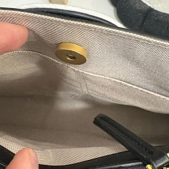 Balmain Black and White Satchel with Gold Accents - Picture 4 of 7